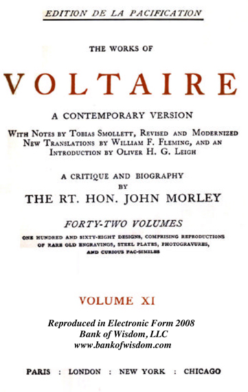 (image for) The Works of Voltaire, Vol. 11 of 42 vols + INDEX volume 43